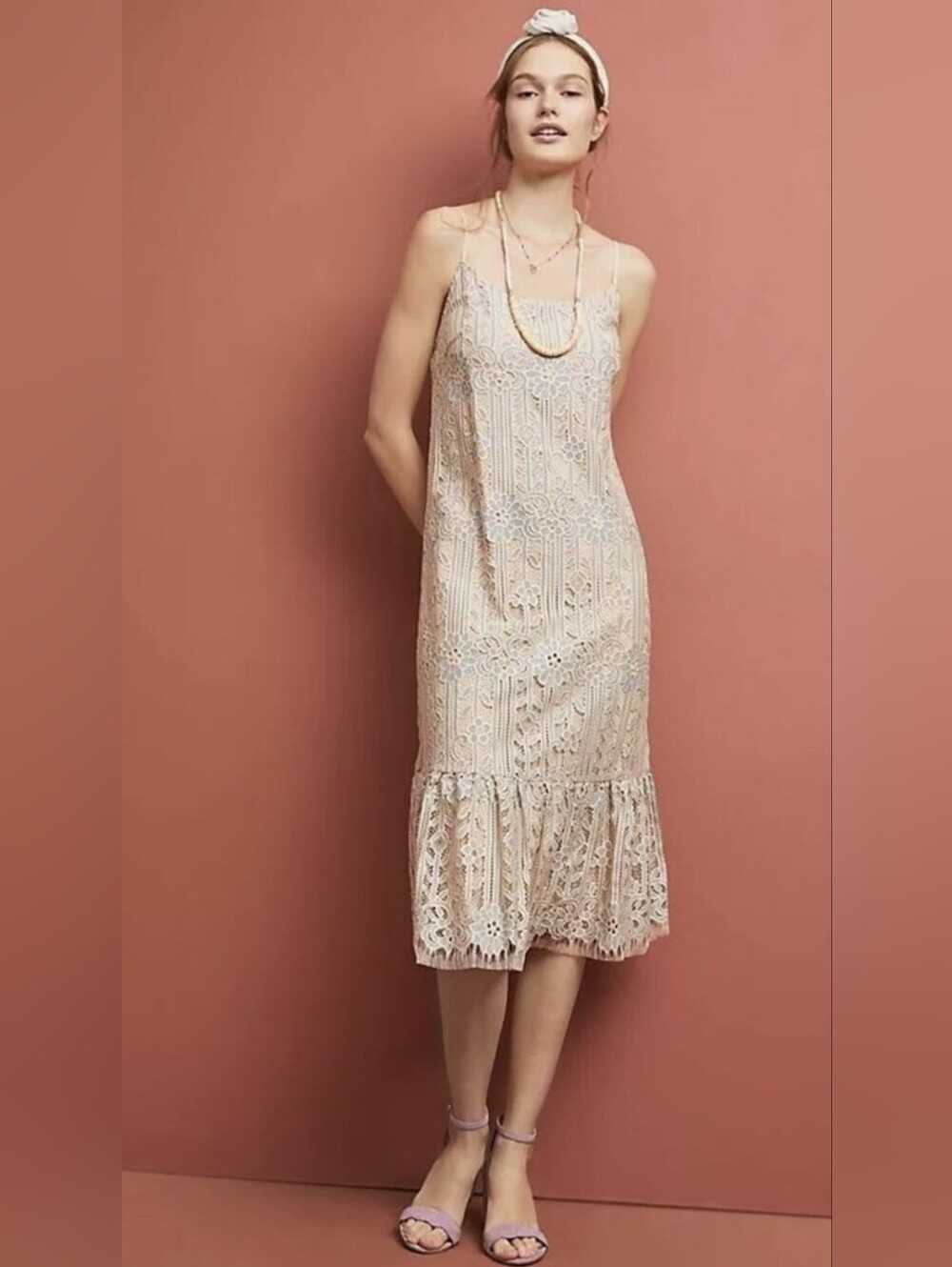 Anthropologie Eri + Ali Twilight Lace dress Size L